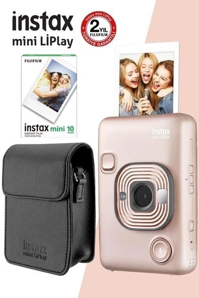 Instax Mini Liplay Hybrid Blush Gold Fotoğraf Makinesi Çantalı Seti 3 ürün görseli 1