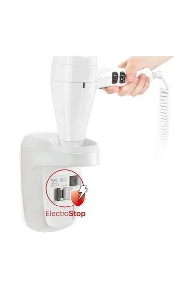 Valera Silent Jet Protect 2000 Shaver White Ultra Sessiz Çıkarılabilir Metalik Filtreli Güvenli Traş Prizi Otel Tipi Saç Kurutma Makinesi. Beyaz ürün görseli 1