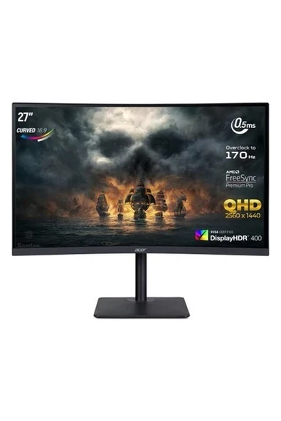 Acer Nitro XZ273UP 27” 170Hz 0.5ms (Hdmı+Display) Freesync Premium QHD Curved Monitör UM.HX3EE.P25 ürün görseli 1