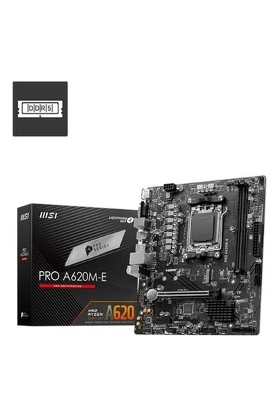 MSI Pro A620M-E Ddr5 6800MHZ 1xvga 1xhdmı 1xm.2 USB 3.2 Matx Am5 ( Amd Am5 7000 Serili Işlemci Uyumlu) ürün görseli 1