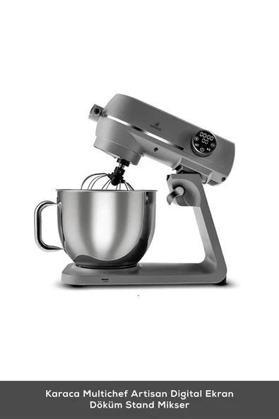 Karaca Multichef Artisan Digital Ekran 7 Litre Döküm Stand Mikser Antrasit 1800W ürün görseli 1
