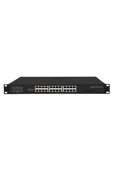 24port 300w FULL PoE 08ODS-24GP2S-300 GIGABIT 2X SFP Yönetilemez Switch ürün görseli 1