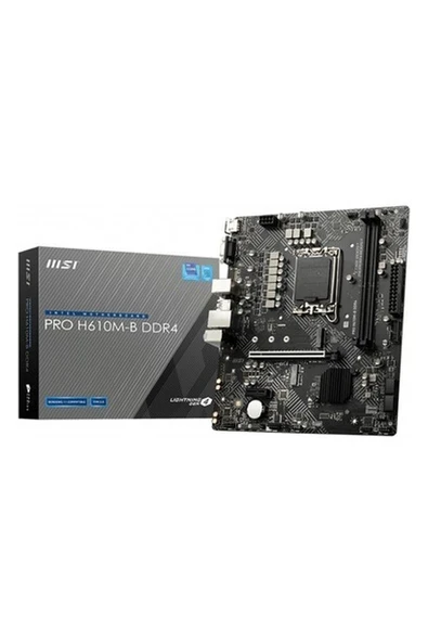 MSI PRO H610M-B DDR4 SOKET 1700 DDR4 3200(OC) PCI-E Gen 4 ,M.2 USB3.2 1x 1G LAN mATX ürün görseli 1