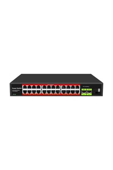 Uranium POE-2402SFP-300W 24 Port Gıgabit+2xgb Sfp Poe Switch ürün görseli 1