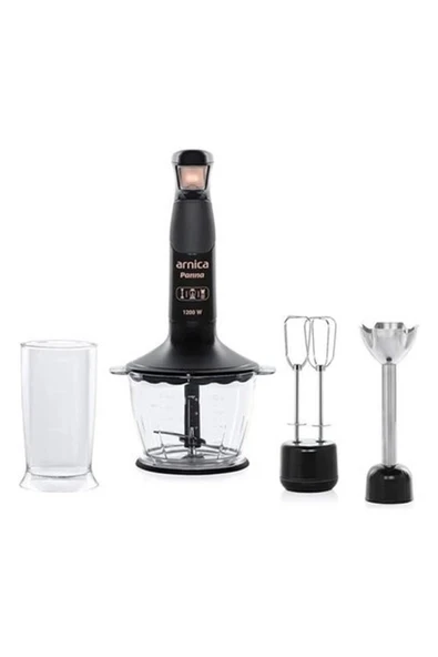 1200 W Siyah Blender Seti, 1.3 L Hazne, Paslanmaz Çelik Bıçak ürün görseli 1