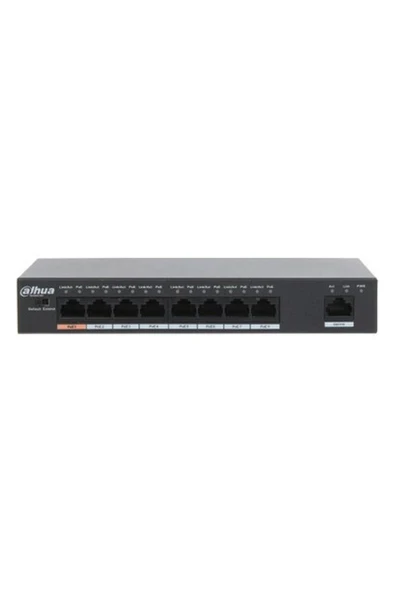 Dahua PFS3009-8ET-96 8fe Poe Port (8xpoe 96W) 1fe Uplink Port Yönetilemez Switch ürün görseli 1