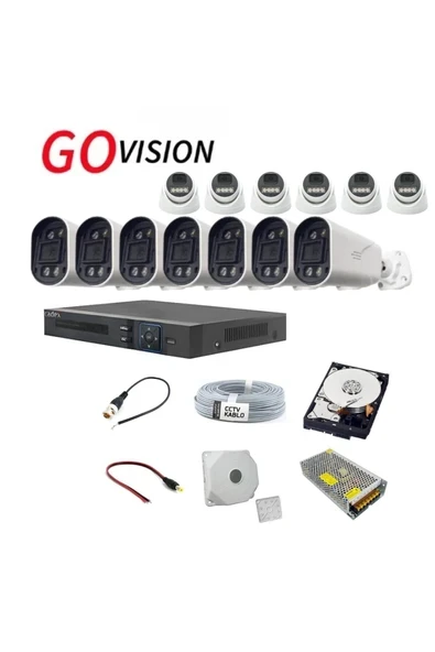 13'lü 2MP AHD Güvenlik Kamera Seti – Full HD, Gece Görüşlü, Kayıt Cihazı Dahil ürün görseli 1