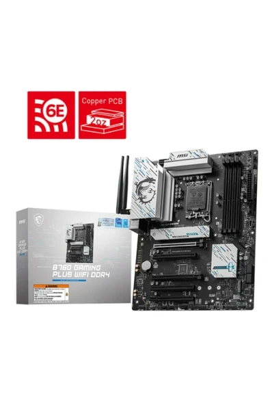 B760 GAMING PLUS WIFI DDR4 Intel LGA1700 DDR4 5333+(OC)MHz ATX Anakart ürün görseli 1