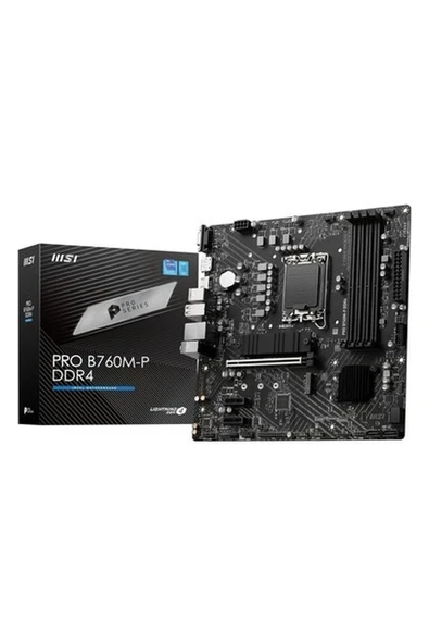Pro B760M-P Ddr4 Anakart, Micro-Atx - Intel 12. ve 13. Nesil Çekirdek Işlemcileri, Lga 1700 - Ddr4 Bellek Yükseltme 4800+MHZ/OC, Pcie 4.0 X16 Yuvası, M.2 Gen4 Yuvaları, Çeşitli ürün görseli 1