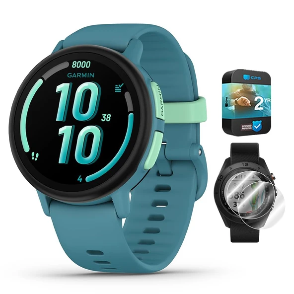 Garmin 010-03399-02 Bounce 2 Kids Smartwatch with Call Turquoise Sche with Deco Essentials 2Pack Ekran koruyucu for 1.2 inç Eye Watches and 2 YR CPS Geliştirilmiş Koruma Paketi ürün görseli 1