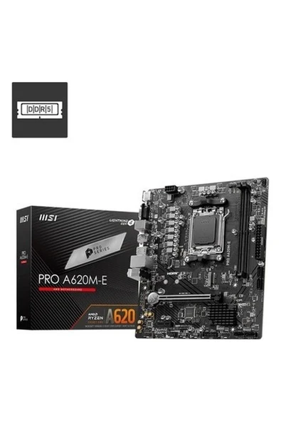 MSI Pro A620M-E Amd A620 Am5 Soket Ddr5 6000(OC)MHZ HDMI VGA Matx ürün görseli 1