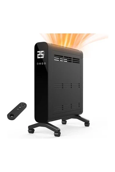 Dlc Panel Radyatör Isıtıcı Siyah 2400 Watt Dijital Flat Ekran Uzaktan Kumanda Ambians Aydınlatmalı ürün görseli 1