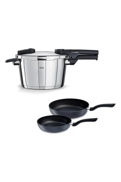 Fissler Vitaquick Glossy 4,5 Litre Düdüklü Tencere + Tava Set ürün görseli 1