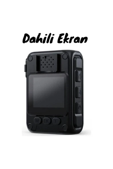 Gece Görüşlü Ekranlı Yaka Kamerası 64 GB Dahili Hafıza ürün görseli 1