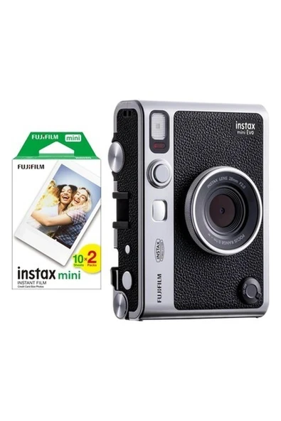 Instax Mini Evo Siyah Fotoğraf Makinası ve 20'li Film ürün görseli 1
