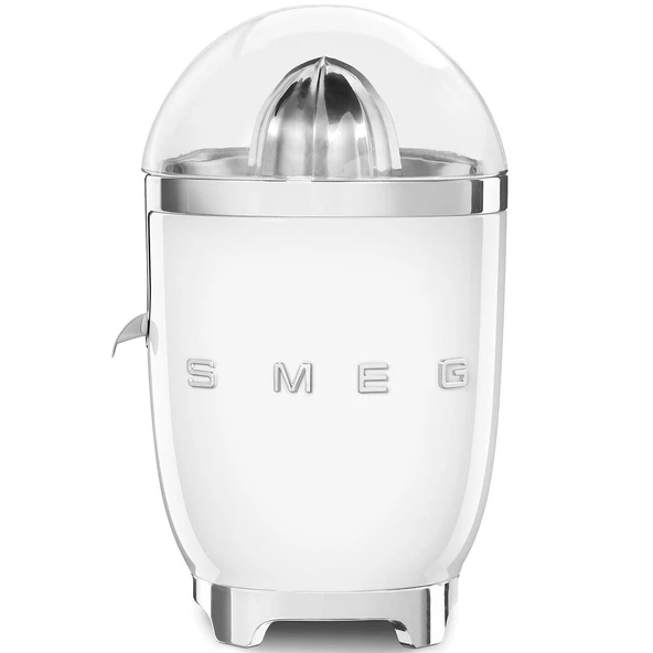 Smeg, Elektrikli narenciye sıkacağı CJF11RDEU, damlamaya dayanıklı ağızlık ve üniversal koni, kaymaz ayaklar, paslanmaz çelikten yapılmış filtre süzgeci ve pres konisi, 70 W, beyaz ürün görseli 1