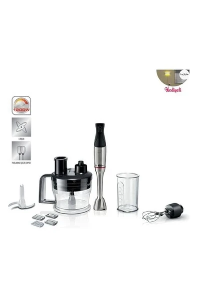 Premium Serie 6 4lü Paslanmaz Çelik Bıçak 10YIL Motor Garantili 1200 W El Blender Seti ürün görseli 1