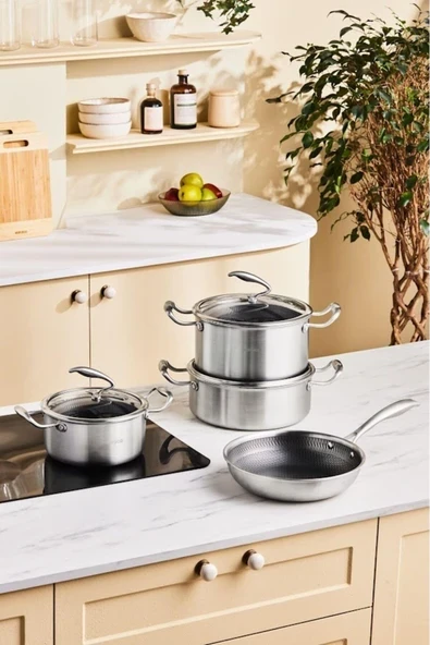 Karaca 5Ply Powersteel 316+ İndüksiyon Tabanlı 7 Parça Tencere Seti ürün görseli 1