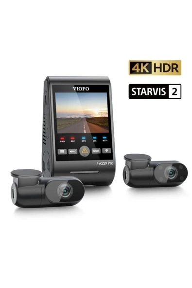 Viofo A229 Pro 3 Kameralı Ön-Iç-Arka 4K+2K+1080P Hdr Sony Starvis 2 Wifi Gps’li Araç Kamerası ürün görseli 1