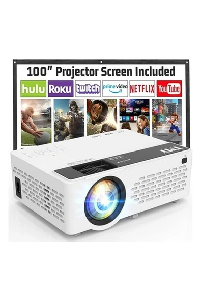 Tmy Mini - Yükseltilmiş 9500 Lümen Bluetooth Projektör - 100 Inc ürün görseli 1