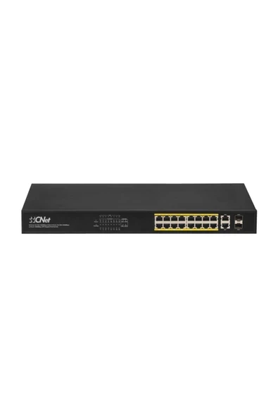 Cgs-1622sp 16 Port 10/100/1000  16 Port Poe 2 Port Uplınk +2 Sfp 250w Yonetılemez Rack Mount Swıtch ürün görseli 1