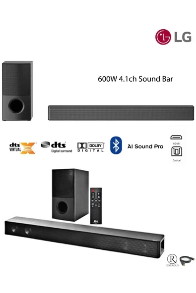 600W Yüksek Ses ve Kalite Ev sinema Soundbar  Ses Sistemi DTS 4.1 Kanal Sinema ürün görseli 1
