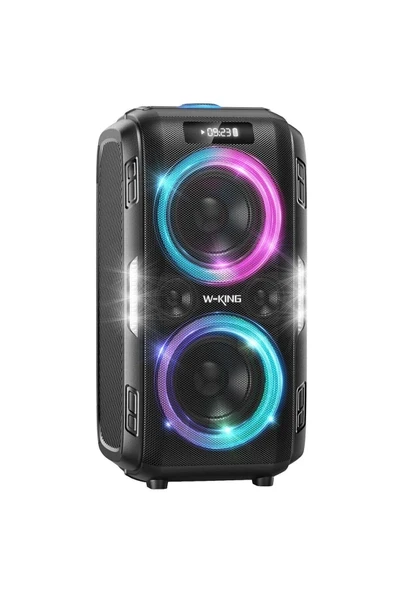 W-Kıng T9PRO Bluetooth Hoparlör 250W Partybox 24S Dinleme Işıklı Ipx5 Kablosuz Stereo Tws Ses Bombası Siyah ürün görseli 1