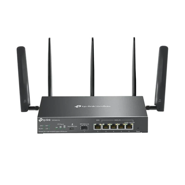 TP-Link ER706W-4G Omada 4G+ Cat6 AX3000 Gigabit VPN Ağ Geçidi Yönlendiricisi | Wi-Fi 6 AX3000 LTE'li Çift Bant | Omada Mesh'i Destekler | Kolay Kurulum ürün görseli 1