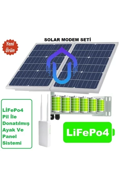 Güneş Enerjili Sim Kartlı Dış Mekan WIFI Modem Seti ürün görseli 1