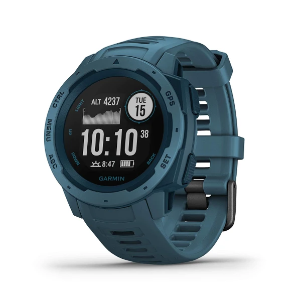 Garmin Instinct, Orta İzle GPS, Özellikler GLONASS ve Galileo, Kalp İzleme ve 3-Axis Compass, Lakeside Blue ürün görseli 1