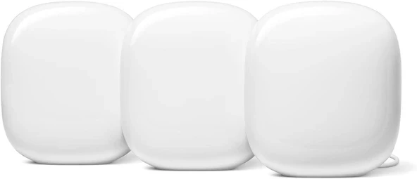 Google Nest WiFi Pro - Wi-Fi 6E - Yüksek Hız ve Tüm Evi Kapsama Özelliğine Sahip Güvenilir Ev Wi-Fi Sistemi - Mesh Yönlendirici - Perakende Olmayan Paketleme - 3 Paket - S... ürün görseli 1