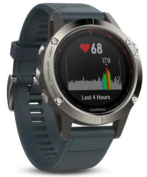 Garmin Fenix 5 - Granit Blue Band ile Gümüş ürün görseli 1