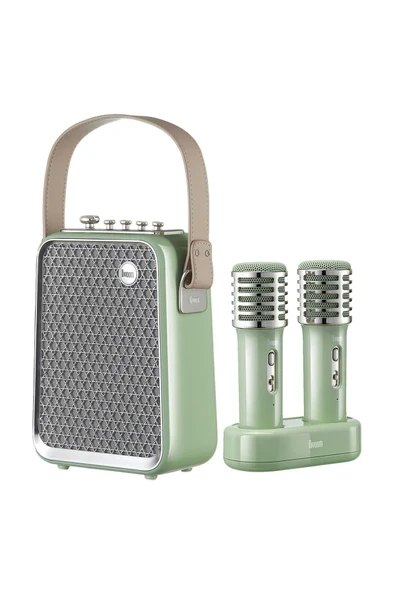 SongBird-HQ Çift Karaoke Mikrofonlu 6 Ses Efektli 50 Watt Taşınabilir Bluetooth Hoparlör ürün görseli 1