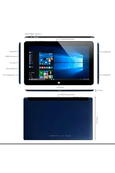 10.6 inç 4GB RAM 64GB ROM Tablet PC 1920x1080 piksel Intel WINDOWS 10 ürün görseli 1