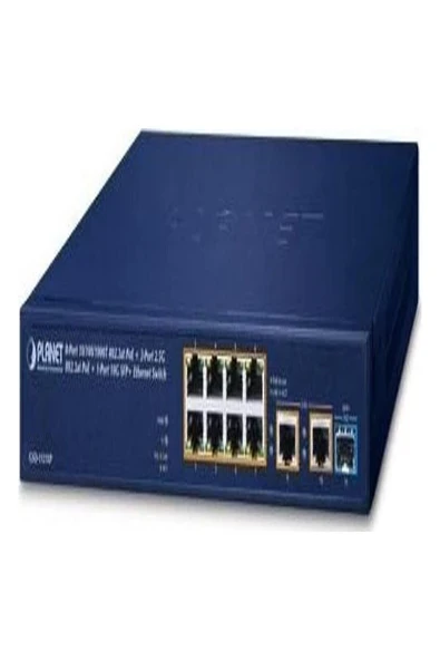 Planet Yönetilemeyen Gigabit Poe Switch (Unmanaged Gigabit Poe Switch)8 x 10/100/1000BASE-T 802.3AT/AF Poe+ Injector ürün görseli 1