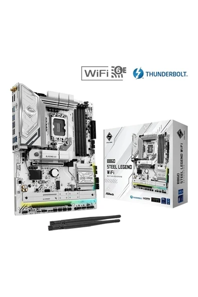 Asrock B860 Steel Legend WiFi LGA1851 DDR5 8666MHz+(OC) ATX Gaming (Oyuncu) Anakart ürün görseli 1