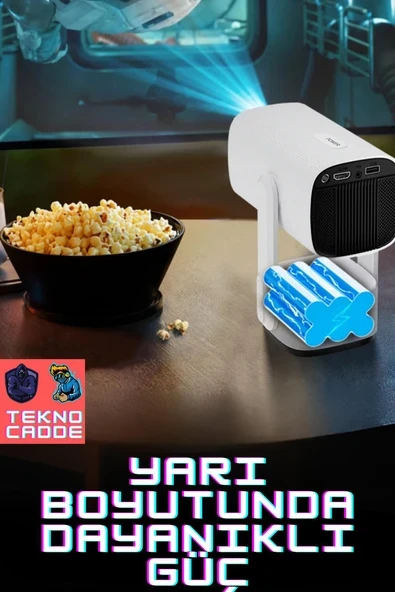 Yüksek Çözünürlük Şarjlı Taşınabilir Oto Odaklı Projeksiyon Cihazı ürün görseli 1
