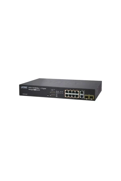 8-Port 802.3AF PoE Fast Ethernet Switch + 2-Port Gigabit TP/SFP(200W) ürün görseli 1