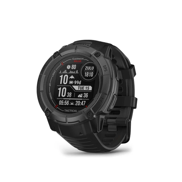 Garmin Instinct 2X Solar - Taktik Sürümü, Sağlam GPS Akıllı Saat, Dahili El Feneri, Balistik Hesap Makinesi, Solar Şarj Özelliği, Siyah (Rene... ürün görseli 1