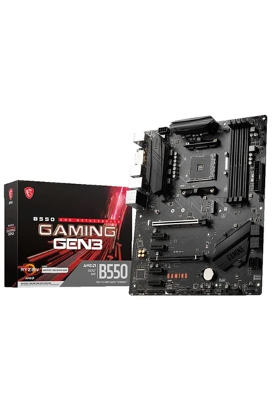 MSI MB B550 GAMING GEN3 AM4 B550 DDR4 4400(OC) HDMI DVI-D 1XM.2 USB3.2 ATX ANAKART ürün görseli 1