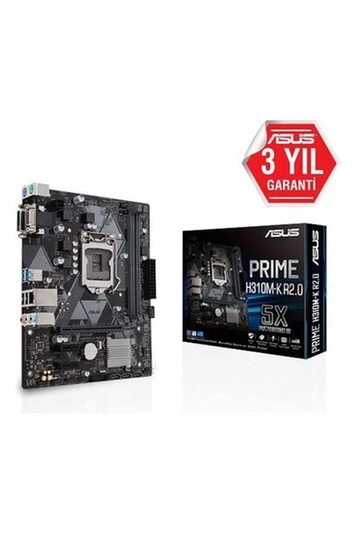Asus Intel Prime H310M-K R2.0 Ddr4 2666 VGA Glan 1151P USB 3.1 (8-9. Nesil) ürün görseli 1