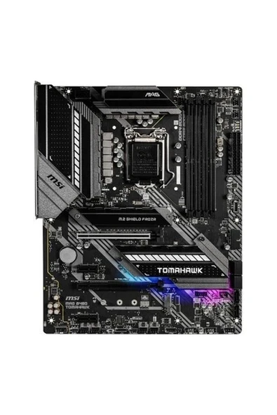 MSI MAG B460 Tomahawk Soket 1200 DDR4 2933 HDMI DP M.2 USB 3.2 RGB ATX Anakart ürün görseli 1