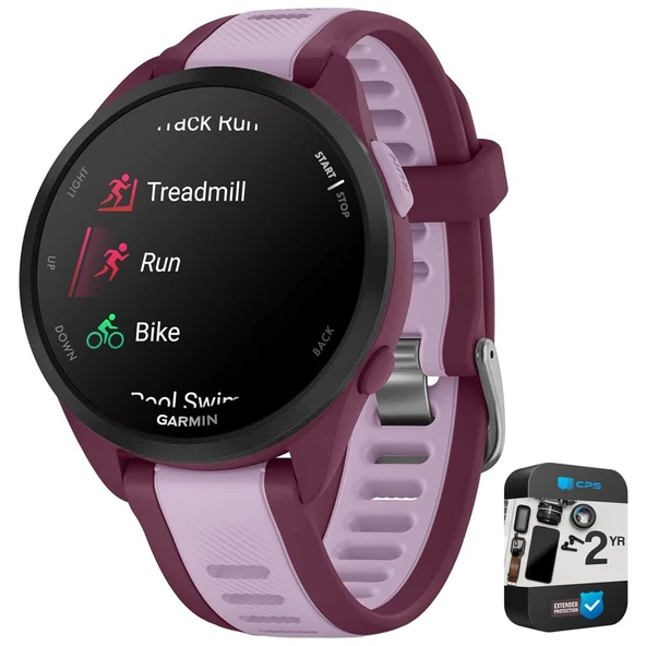 Garmin 010-02863-33 Forerunner 165 Music Smart Sport Watch, Berry + Lilac | Resmi ABD Ortak Modeli | Sche with 2 YR CPS Advancedd Protection Pack ürün görseli 1
