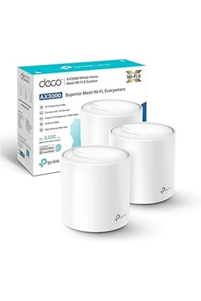 Tp-Link Deco X50(3-Pack), Ax3000 Mbps, Yapay Zeka Desteği, Gigabit Portları, 150 Cihaza Kadar Bağla ürün görseli 1