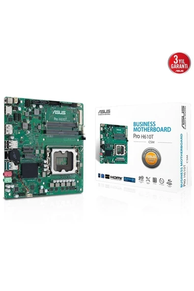 Asus PRO H610T-CSM Intel H610 DDR5 5600 LGA1700 Mini ITX - PRO H610T-CSM Anakart ürün görseli 1