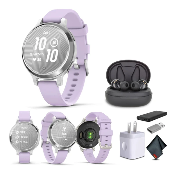 Garmin Lily 2 Active Small ve Şık Smartwatch Up to 9 Days Battery Life Built-in GPS Gizli Ekran Desenli Lens Mor Jasmin 010-02891-01 Fitness Smart Watch for Women ürün görseli 1