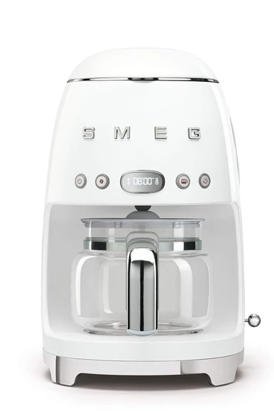 Smeg, DCF02WHEU, filtre kahve makinesi, aroma ve otomatik başlatma fonksiyonu, 12 bardağa kadar cam sürahi, 2 yoğunluk seviyesi, sıcak tutma fonksiyonu, 1050W, beyaz ürün görseli 1