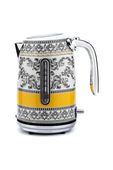 Gem Royal Margery 1.7 Litre Sarı Siyah Desenli Su Isıtıcısı ürün görseli 1