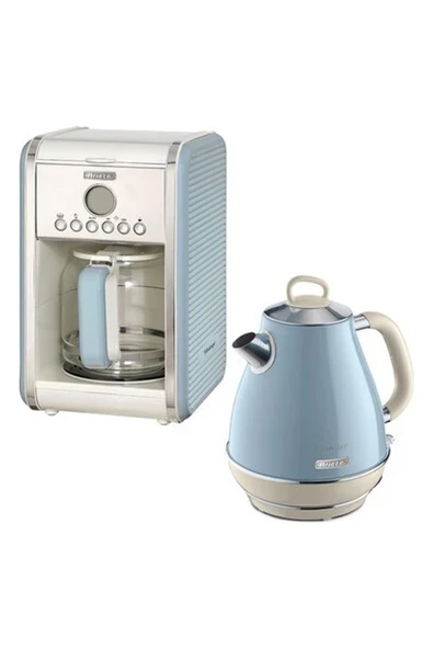 Ariete Vintage Mavi Filtre Kahve Makinesi ve 1.7 Litre Kettle Seti ürün görseli 1