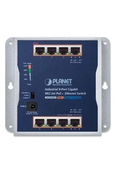 PL-WGS-818HP 8 Port Gigabit Poe+ 120W Endüstriel Poe Switch ürün görseli 1